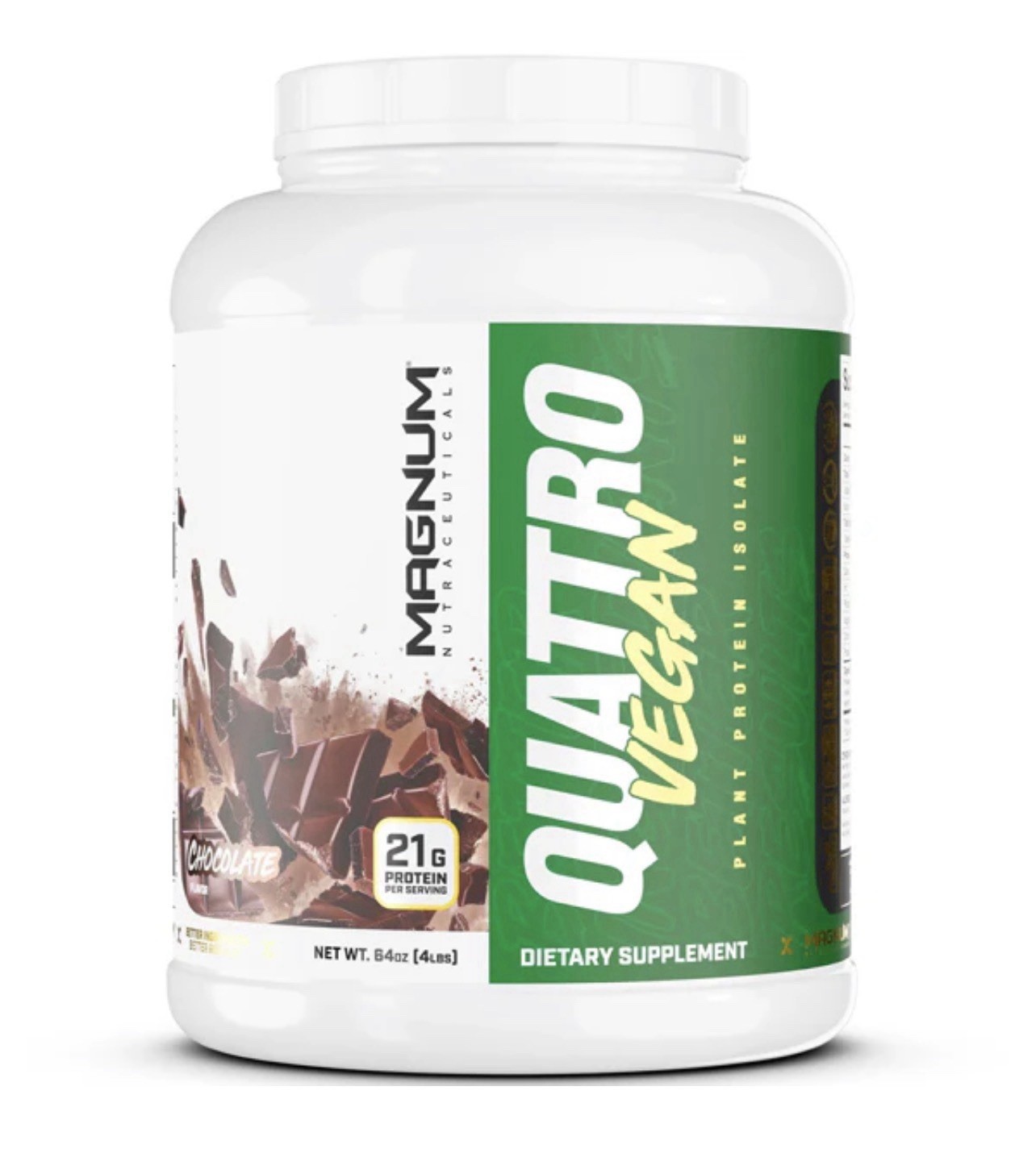 Magnum Quattro Vegan Plant Protein Isolate Chocolate 4LB Keto Digestive Enzymes