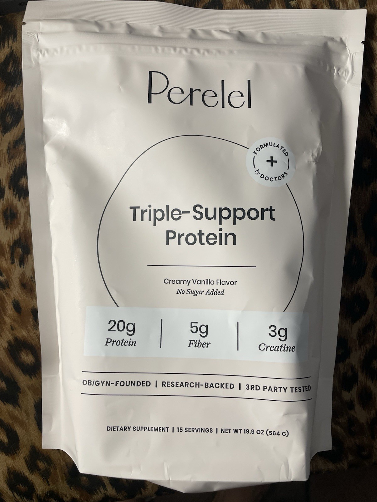 Perelel Triple-Support Protein Powder No Added Sugar Creamy Vanilla 19.9 oz