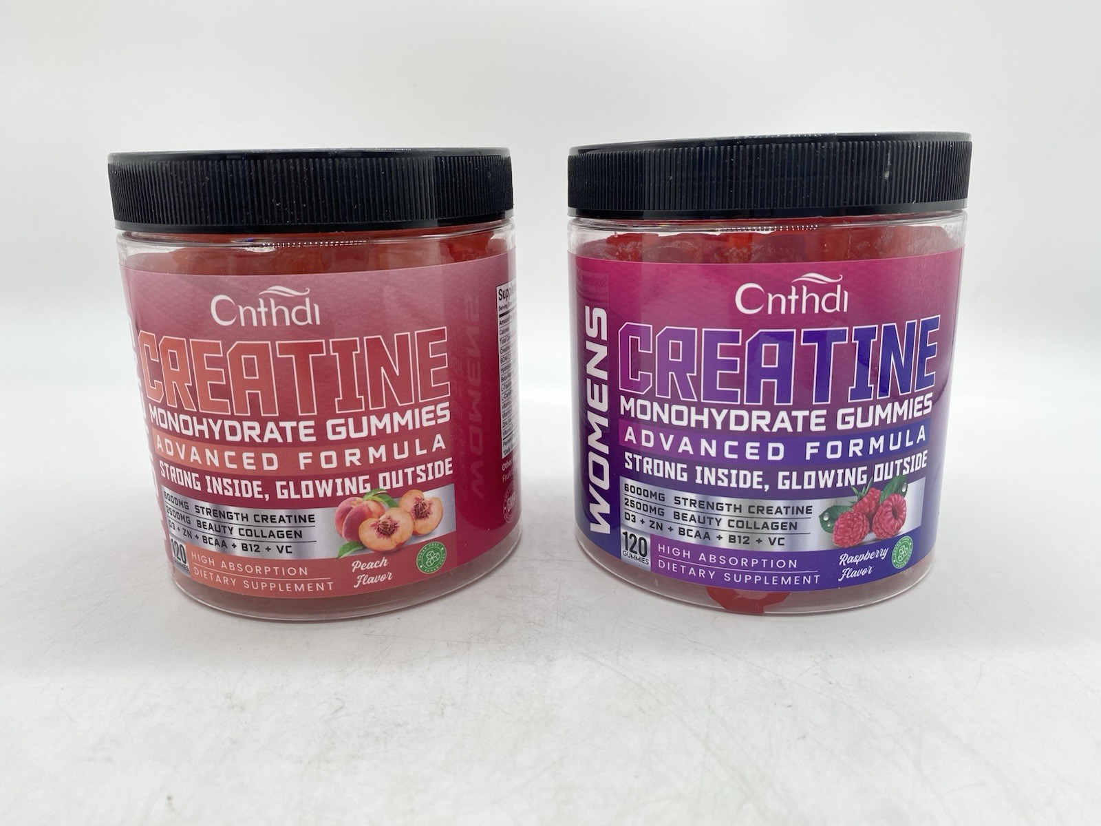 Cnthdi Creatine Monohydrate Gummies Peach & Raspberry 6000mg 120 Ct. Each