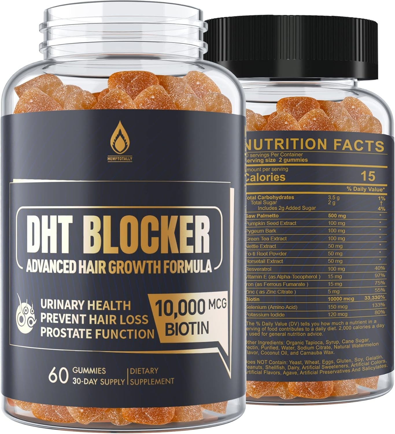 DHT Blocker Gummies Hair Growth Supplement, Super 60 Count (Pack of 1)
