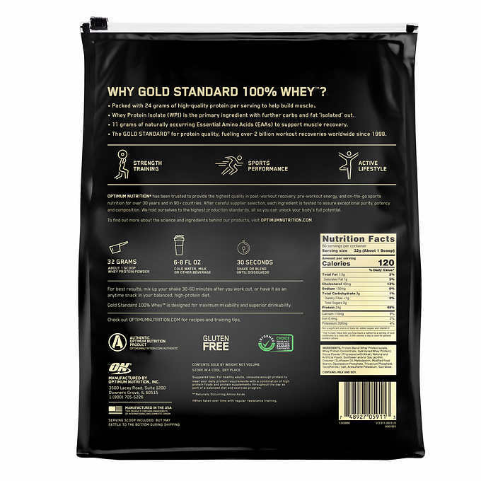 Optimum Nutrition Gold Standard 100% Whey Protein Powder, Extreme Milk , 5.64 lb