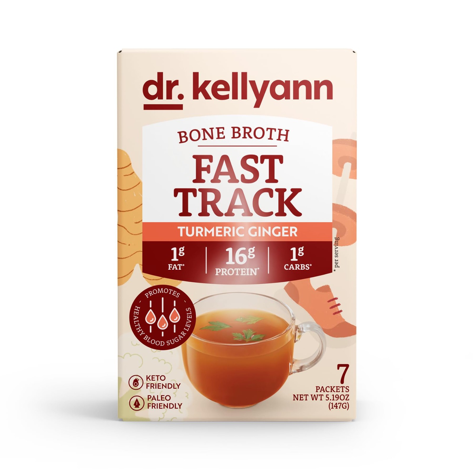 Dr. Kellyann Fast Track Bone Broth Packets (7 Servings) – 7 Count (Pack of 1)