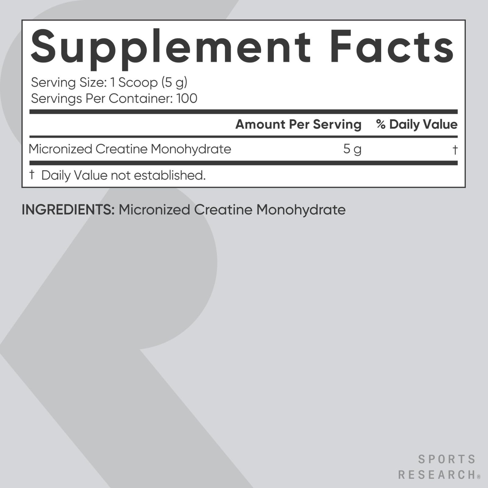 Creatine Monohydrate Powder 5g – Unflavored, 100 Servings | Micronized for Muscl