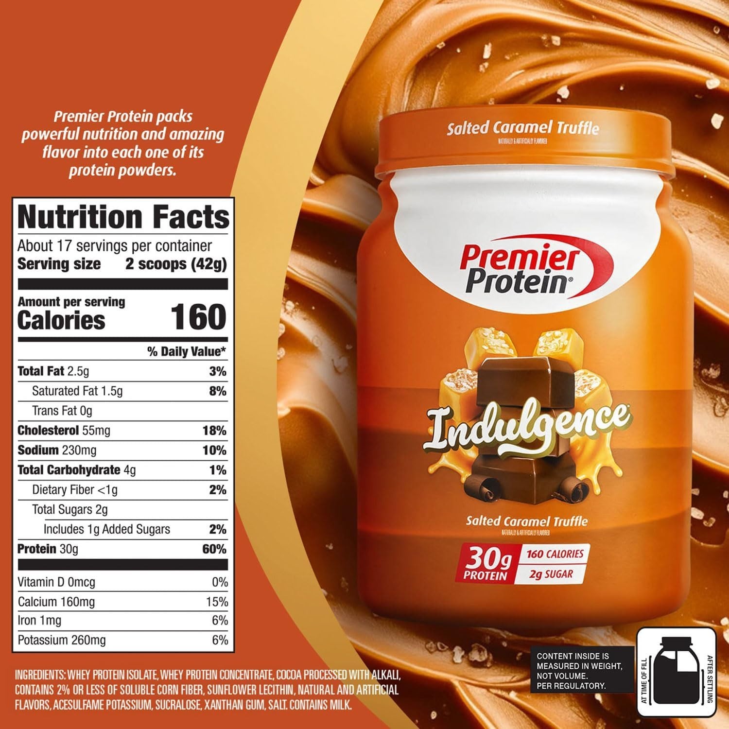 Premier Protein Salted Caramel Truffle Powder 17 Servings 30g Protein | 720g