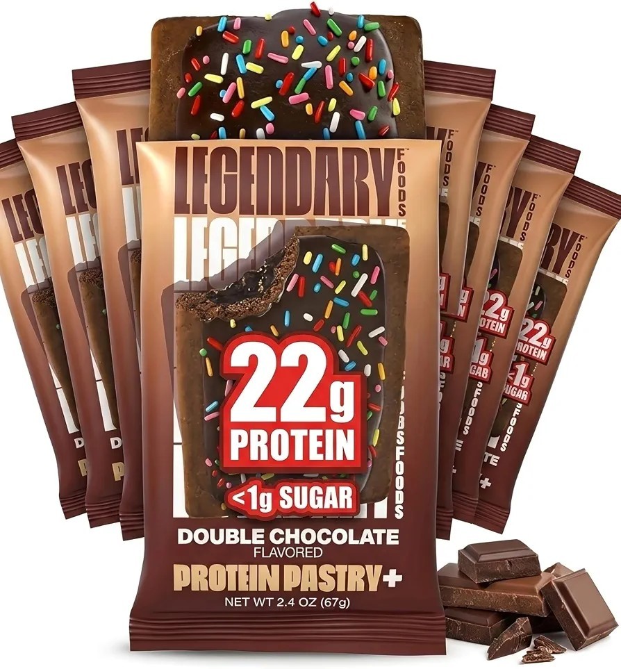 Legendary Foods Double Chocolate 22g Protein Pastry, Low Carb, 0g Sugar, Keto