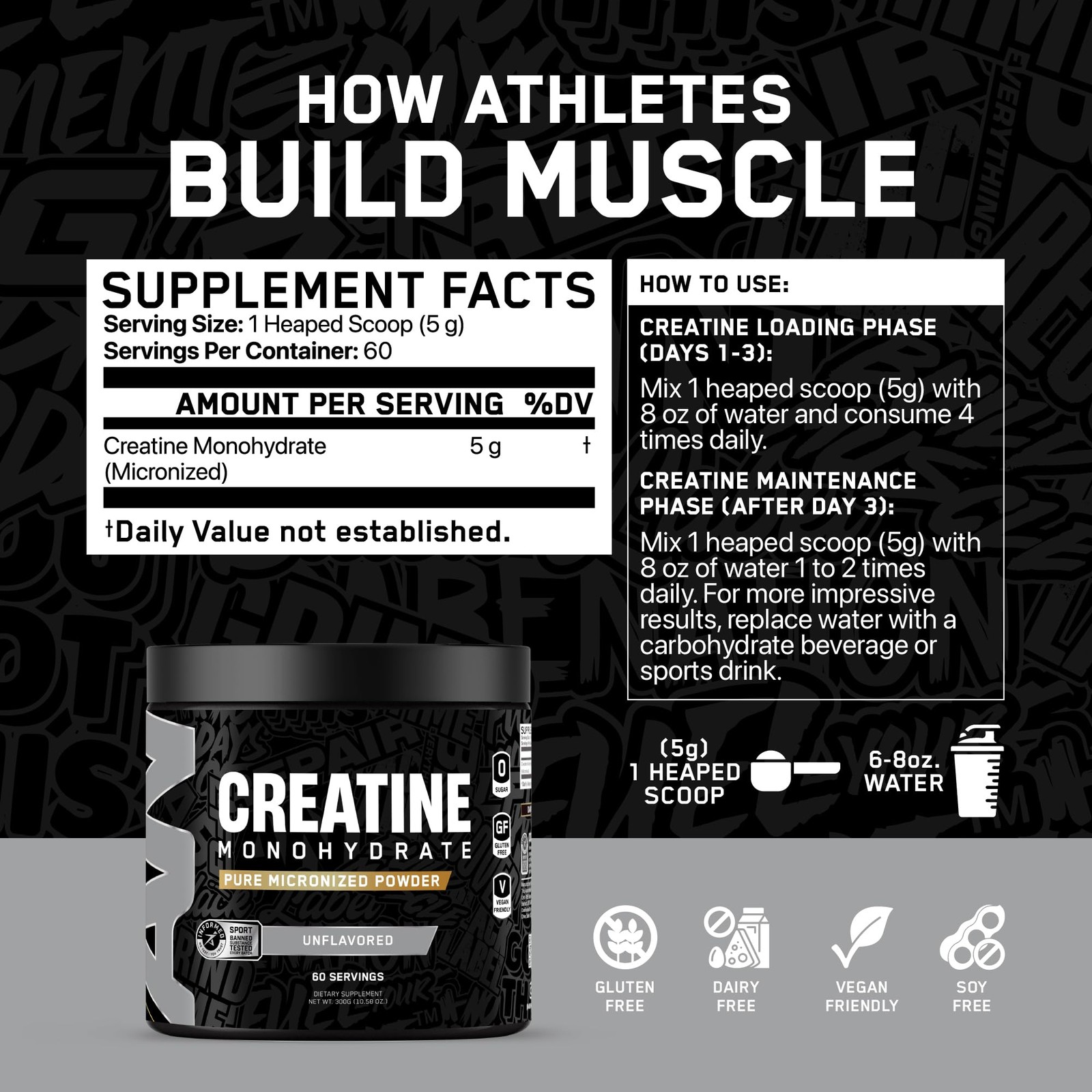 All Black Everything Creatine Monohydrate | Support Muscles, Cognitive Functi…