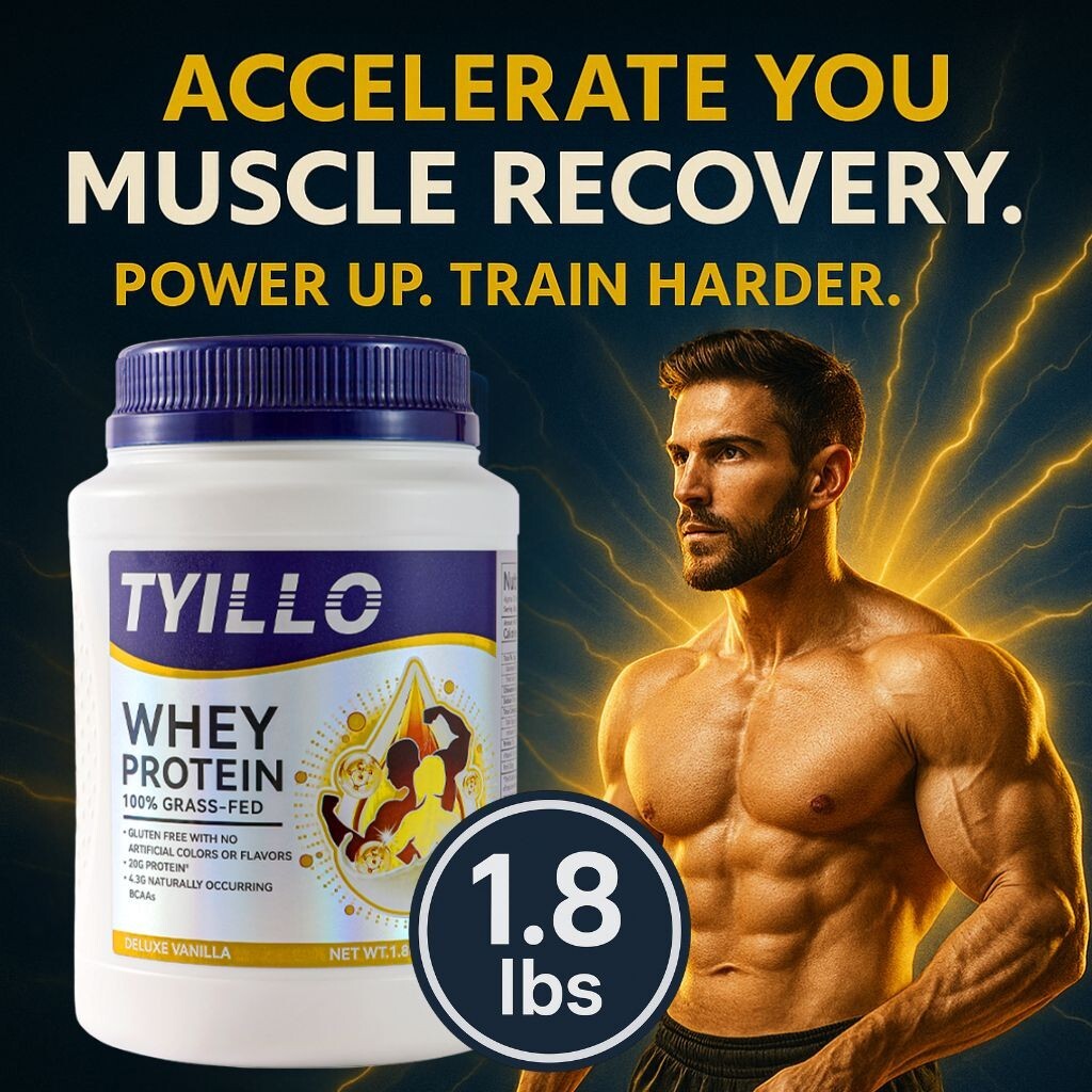 TYILLO Grass-Fed Whey Protein – Build Muscle, Boost Energy, Recover Fast 1.8lbs