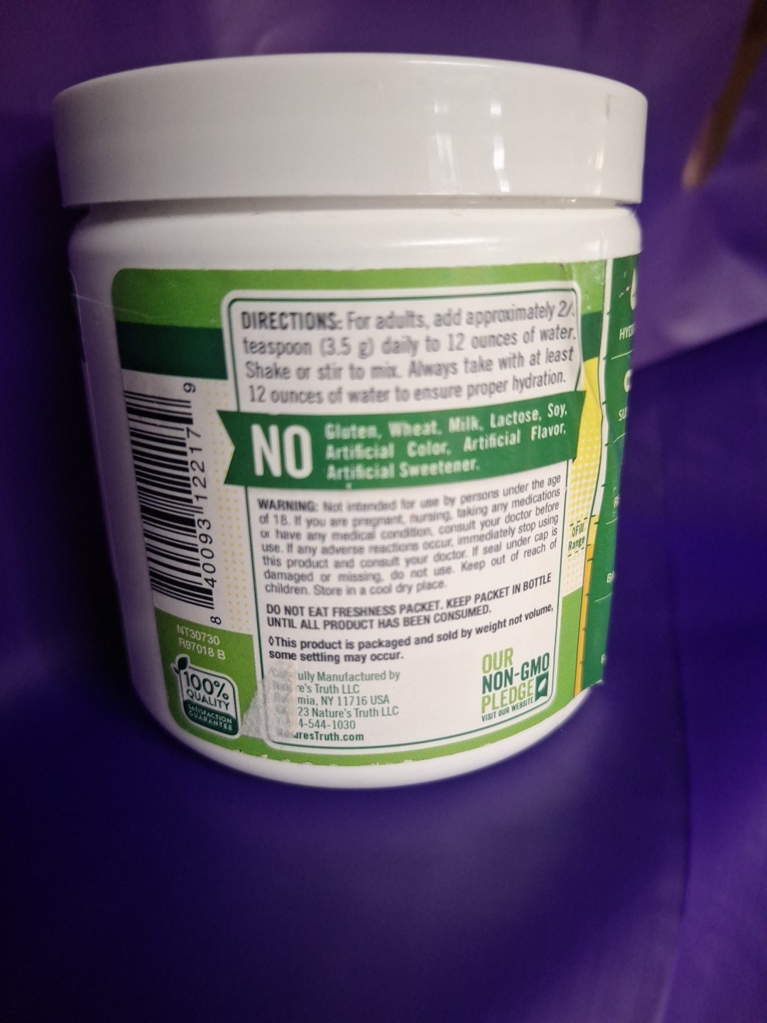 Electrolyte Hydration + B Vitamins Powder Mix Lemon 4.3 oz Exp. 08/2026 M60