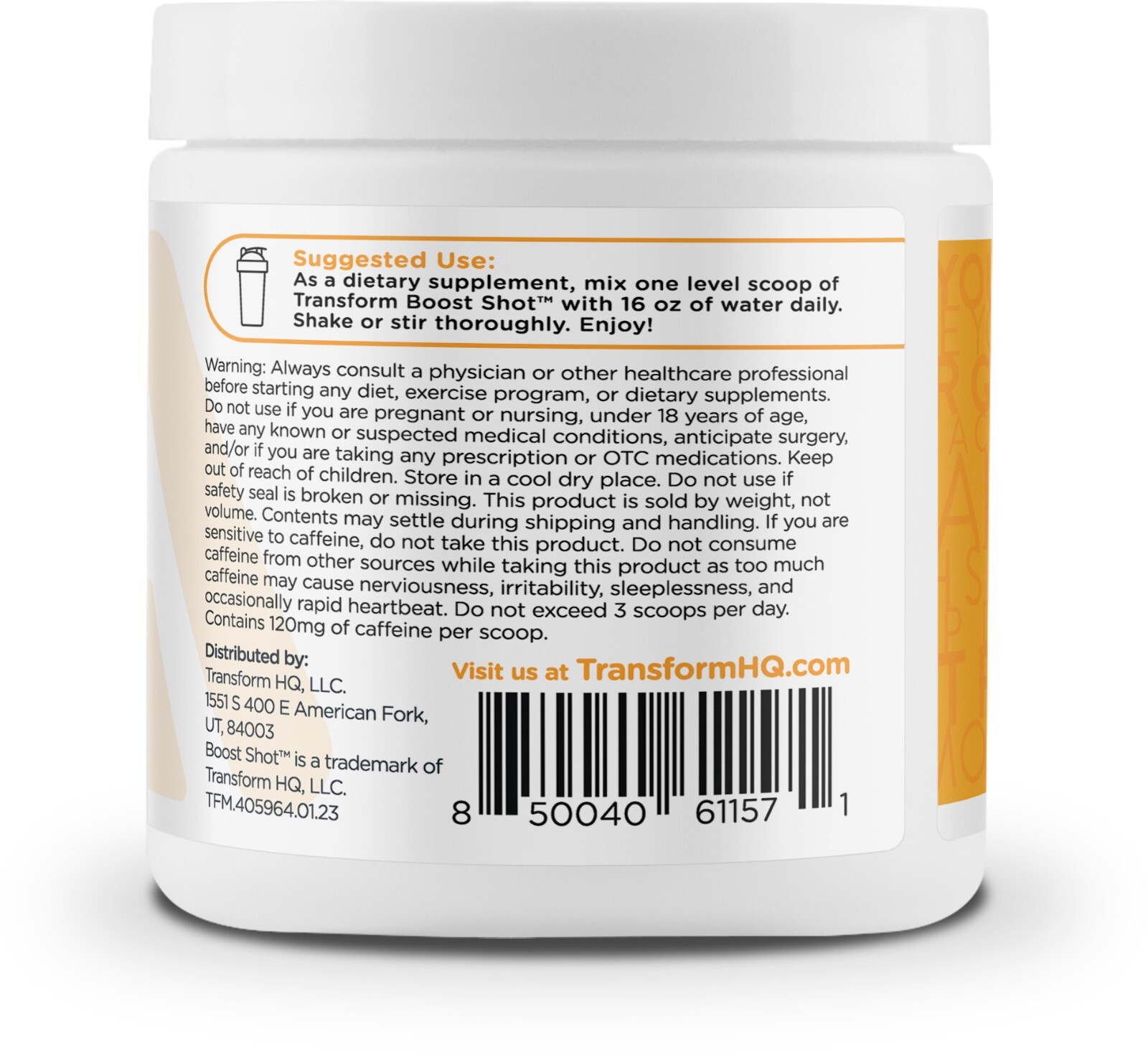 TransformHQ Boost Shot (Tropical Whip) 28 Servings- Powder Supplement