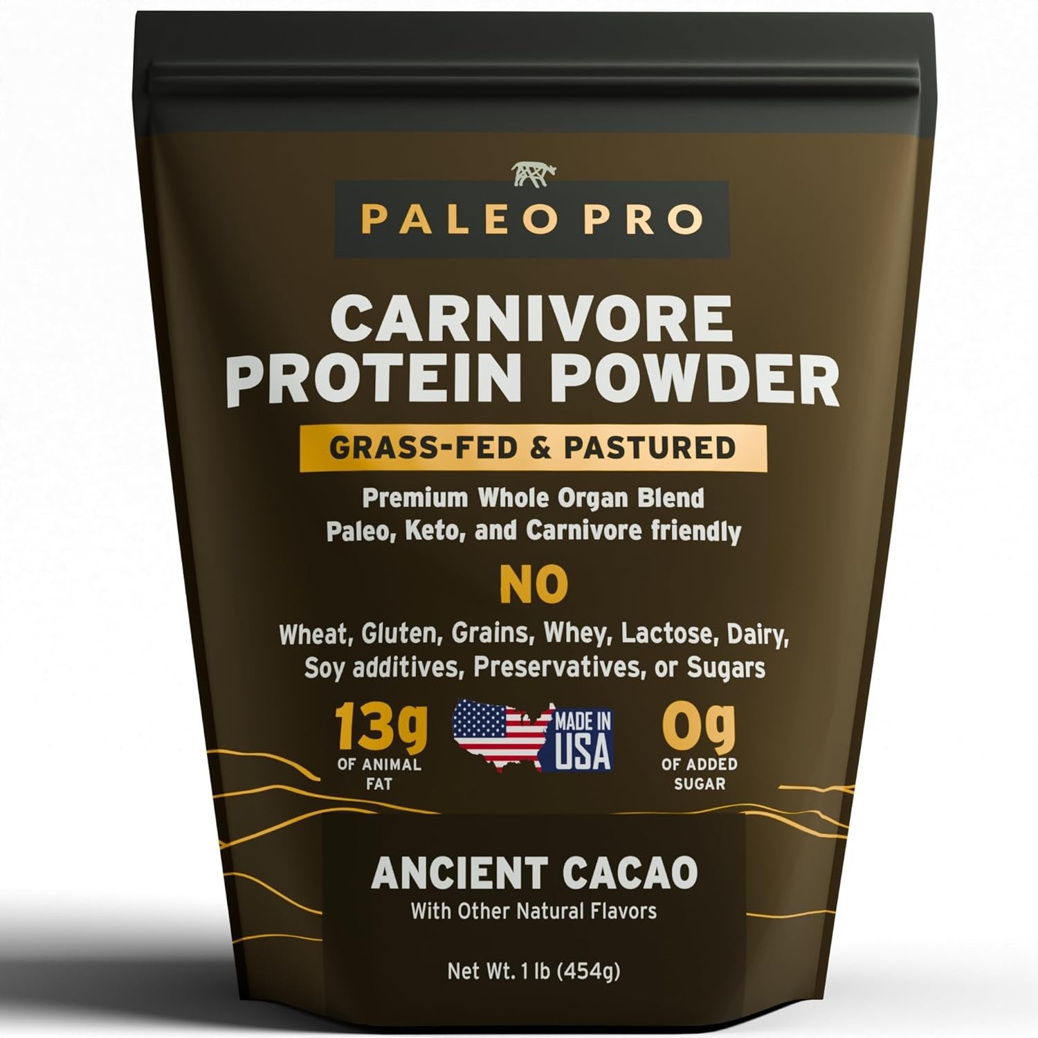 Keto & Paleo Protein with Ancient Cacao – Sugar-Free, Gluten-Free, 16oz