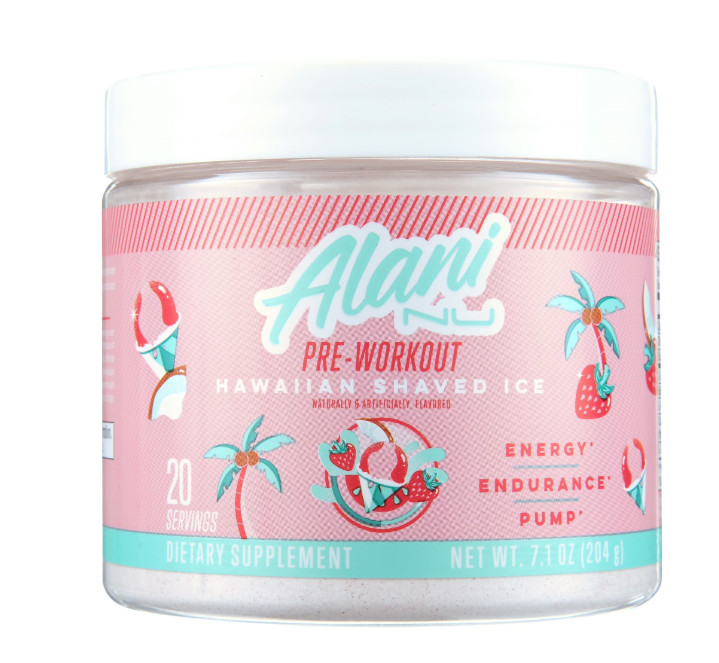 Alani Nu Pre-workout Powder, Hawaiian Shaved Ice, 20 Servings, 200mg Caffeine