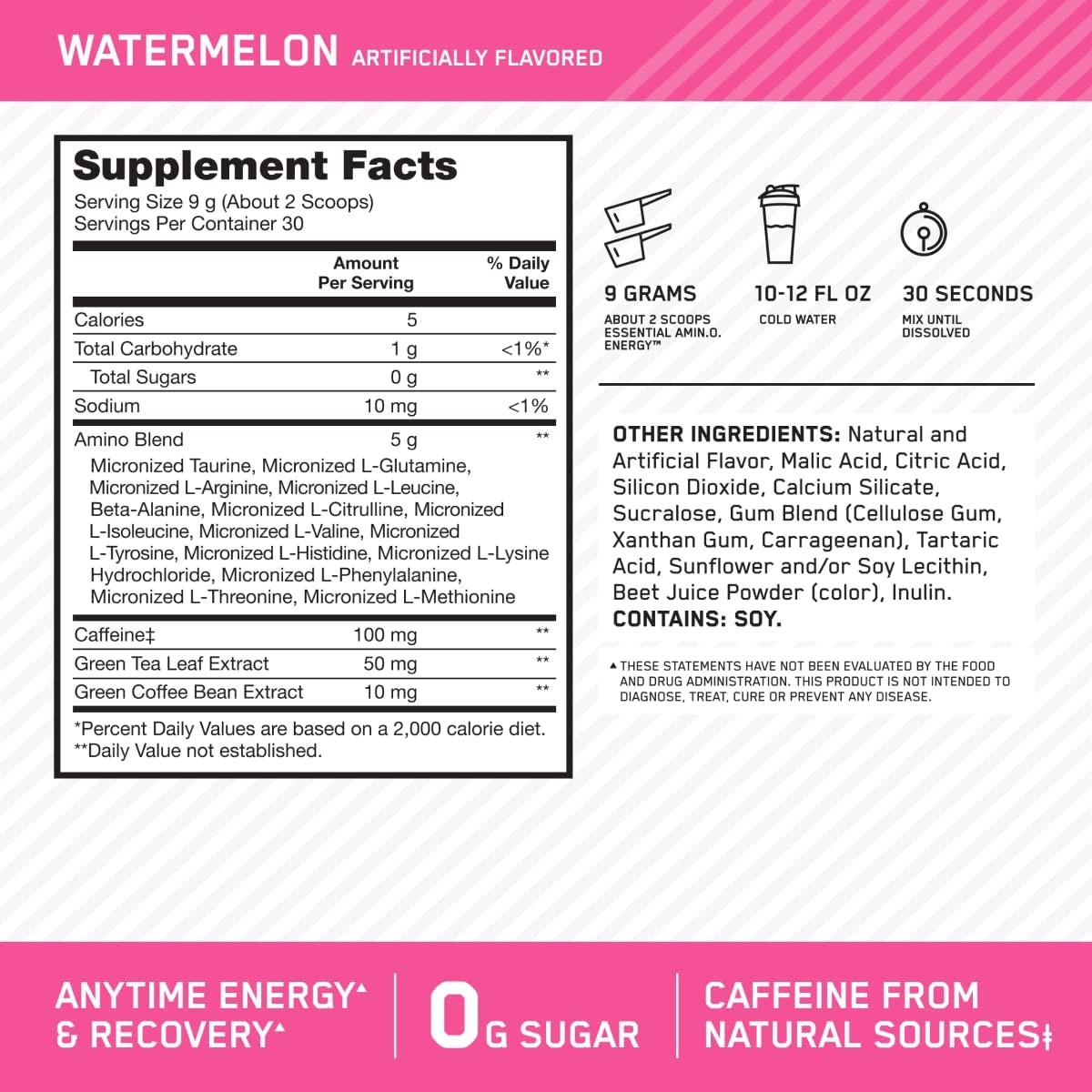 Amino Energy – Pre Workout with Green Tea, BCAA, Amino Acids, Keto Friendly, …