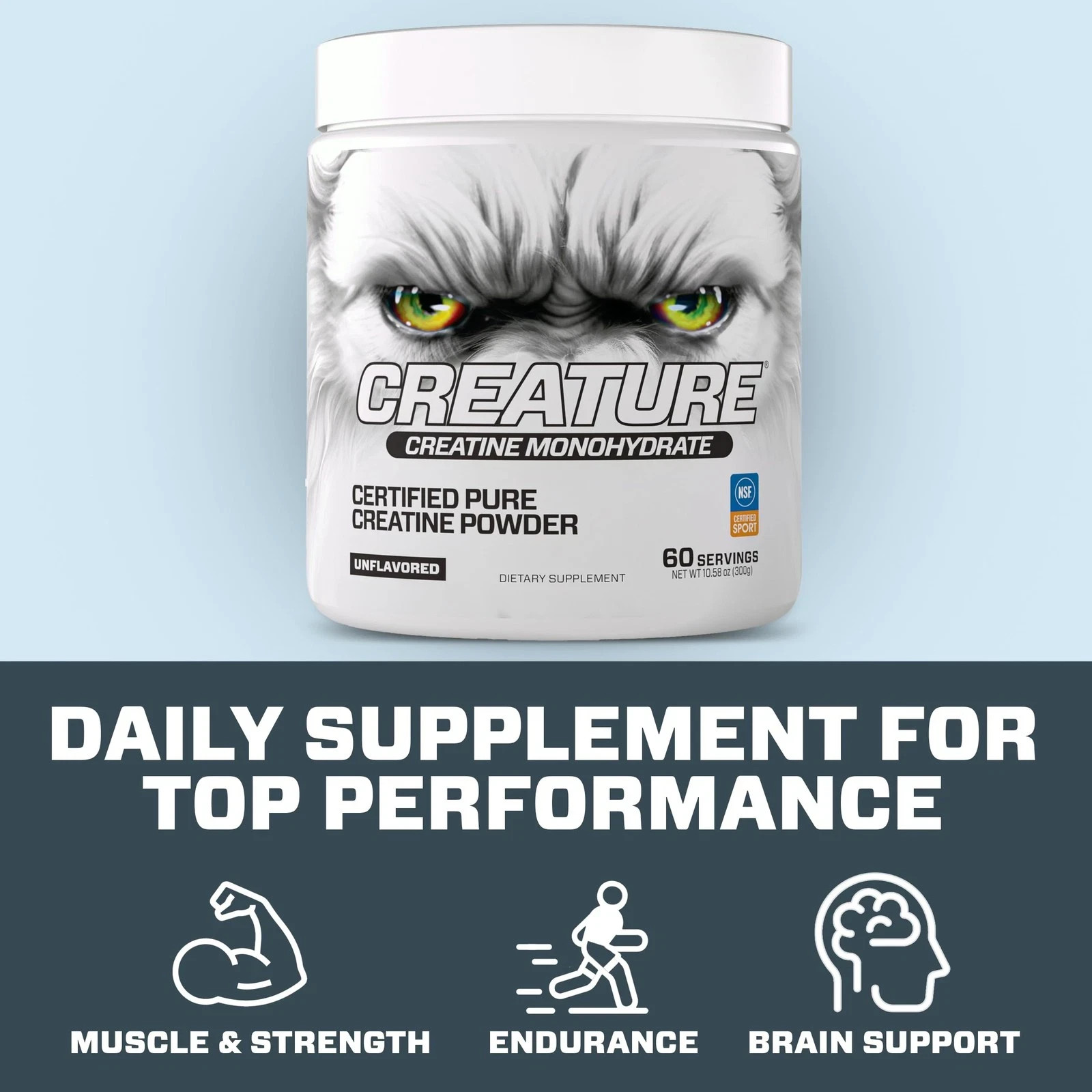 CREATURE® Creatine Monohydrate – NSF Certified for Sport® Tested for 288+ Ban…
