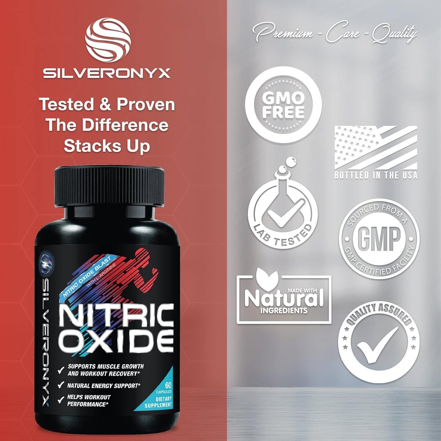 Oxido Nitrico y L-arginina Extra Fuerte Para Aumentar La Energia Muscular 60 Ct