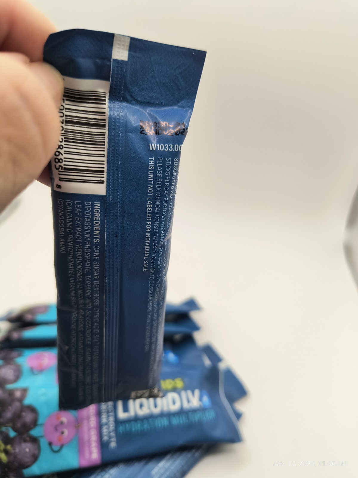 96 Kid’s Liquid IV Hydration Multiplier Drink Mix Packets Concord Grape BB 7/26+