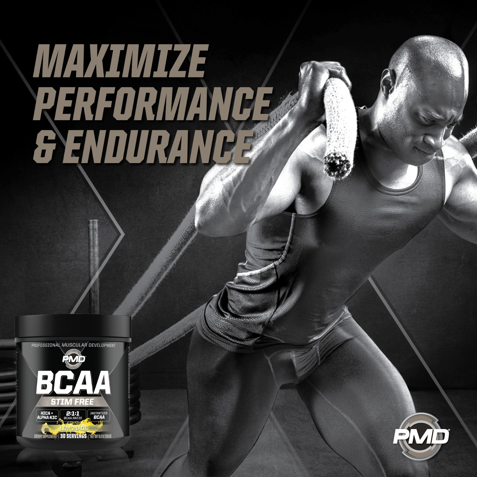 PMD BCAA Stim-Free Amino Acids for Performance & Recovery – Lemonade (30 Serve)