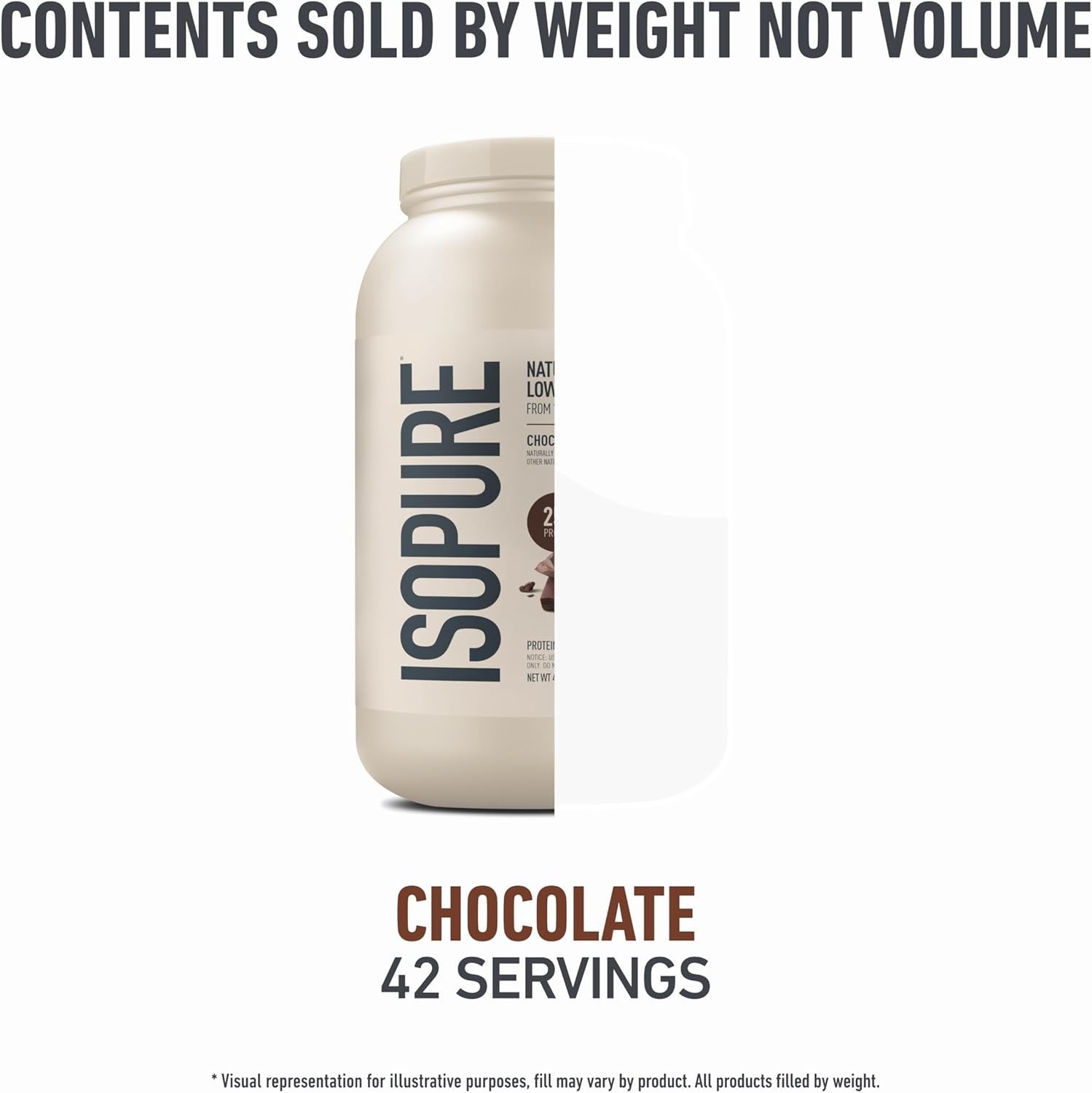 Nature’s Best Isopure Whey Protein Isolate w/ Stevia 25g Natural Chocolate 3lb