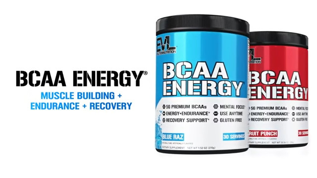 EVL BCAA Energy Most Powerful Amino Acid Pre Workout Powder for Energy, Recovery