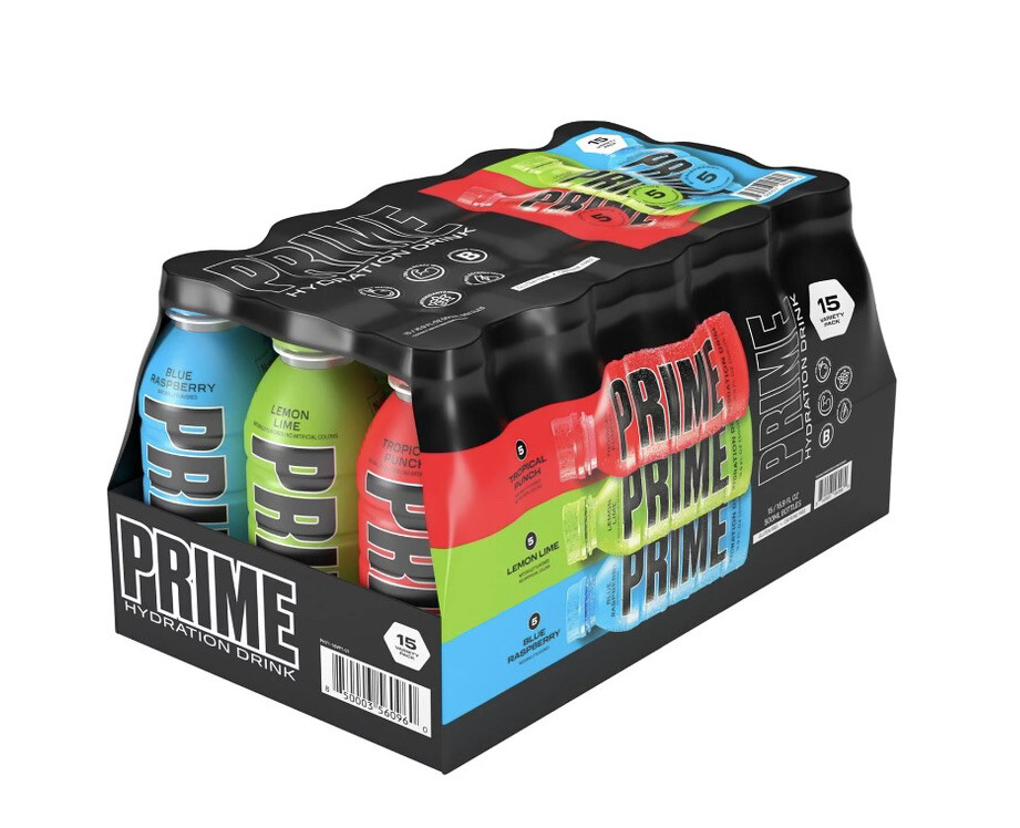 Prime Hydration Drink Variety Pack (16.9 fl. oz., 15 pk.) LOGAN PAUL X KSI