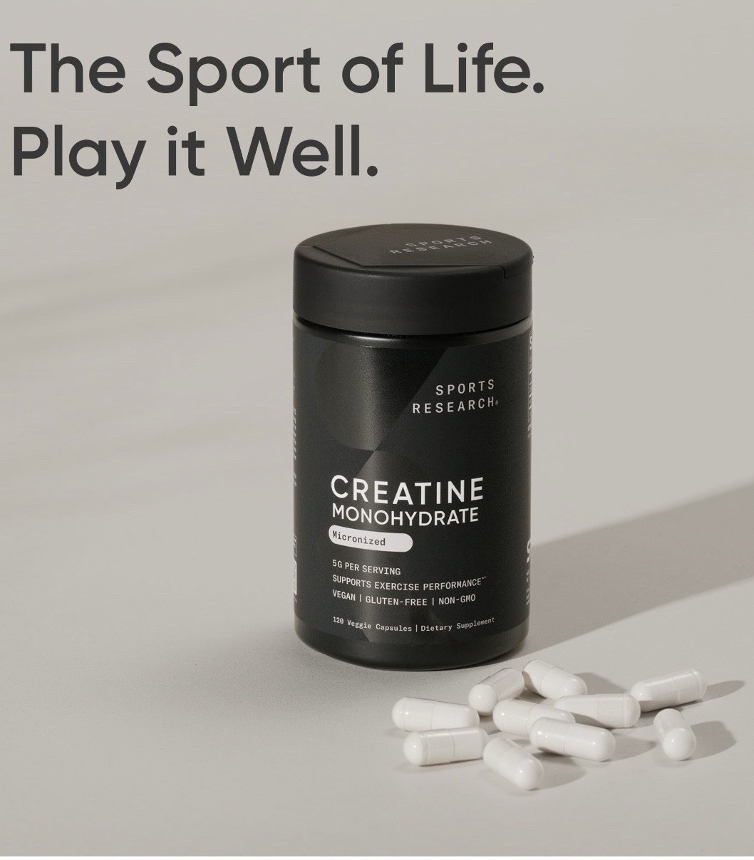 Sports Research Creatine Monohydrate 5g 116 Vegan Caps Gluten-Free Non-GMO