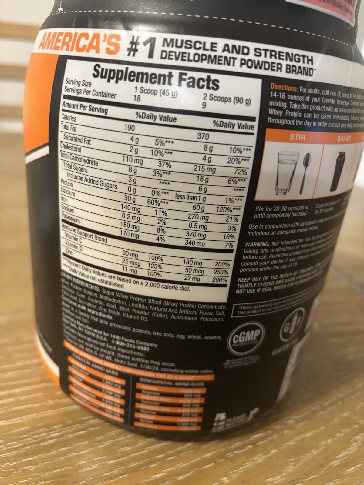 Body Fortress Super Advanced Whey Protein Powder Strawberry 1.78 lb Gluten-Free
