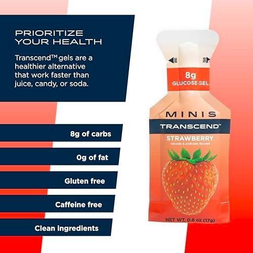 Mini Energy Gel Strawberry 24 Pack 0.6 Ounce Fast Acting Carb Boost Portable