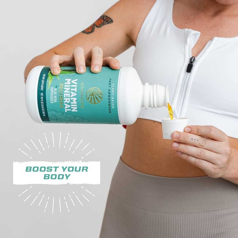 Sunwarrior Liquid Multivitamin Supplements Minerals Aloe Vera Men Women 30 fl oz