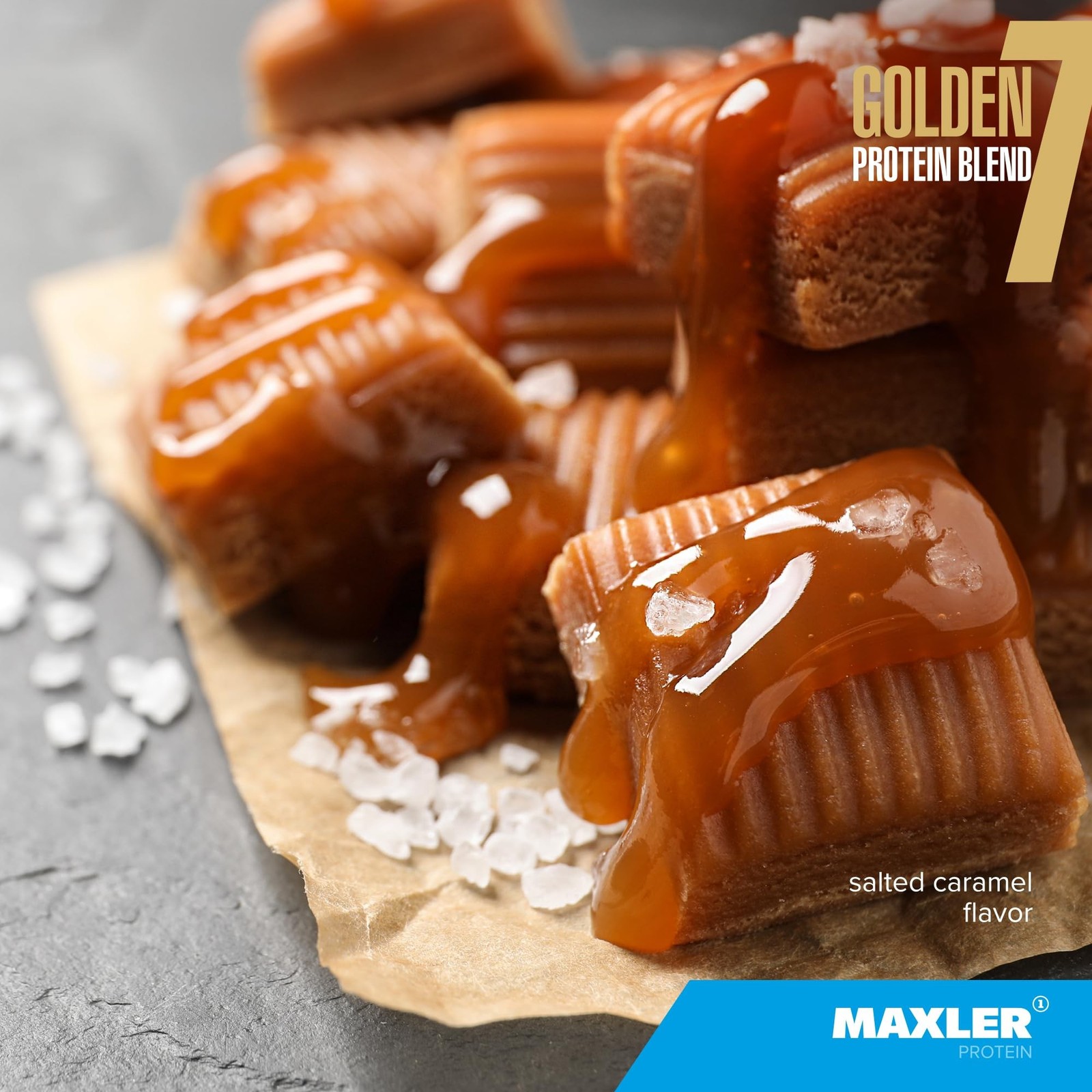 Maxler Golden 7 Protein Blend Salted Caramel Protein Powder 5 lb
