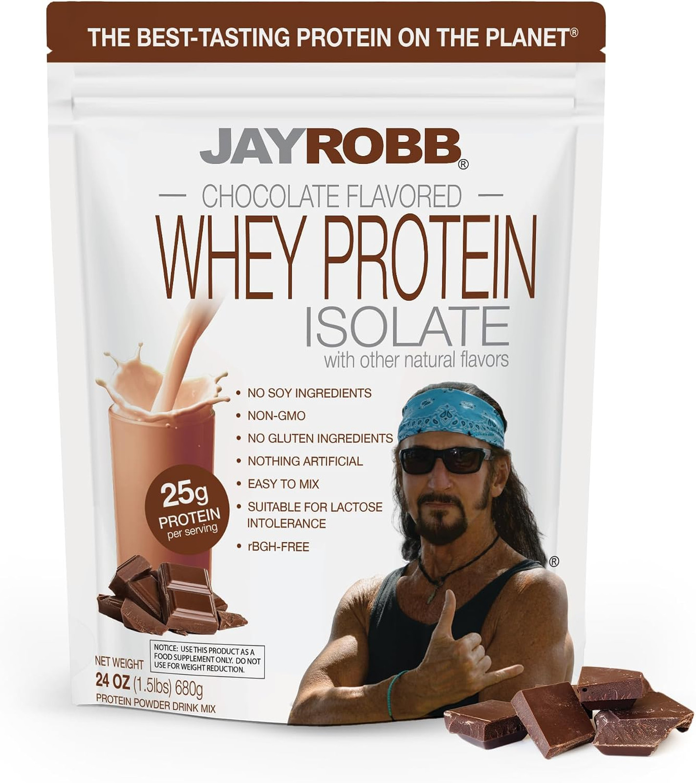 Whey Protein Powder 1.5 Pound Chocolate Dietary Supplement Fitness Nutrition