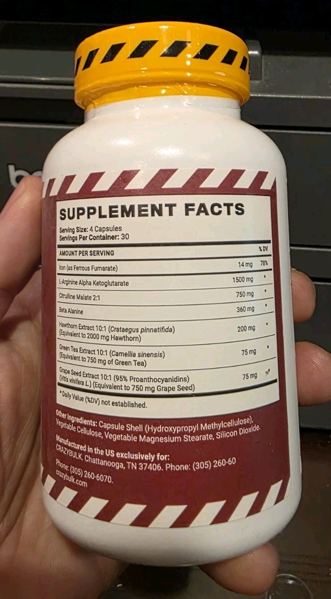 CrazyBulk Nitric Max Pre Workout Supplement Nitric Oxide Booster Crazy Bulk NEW