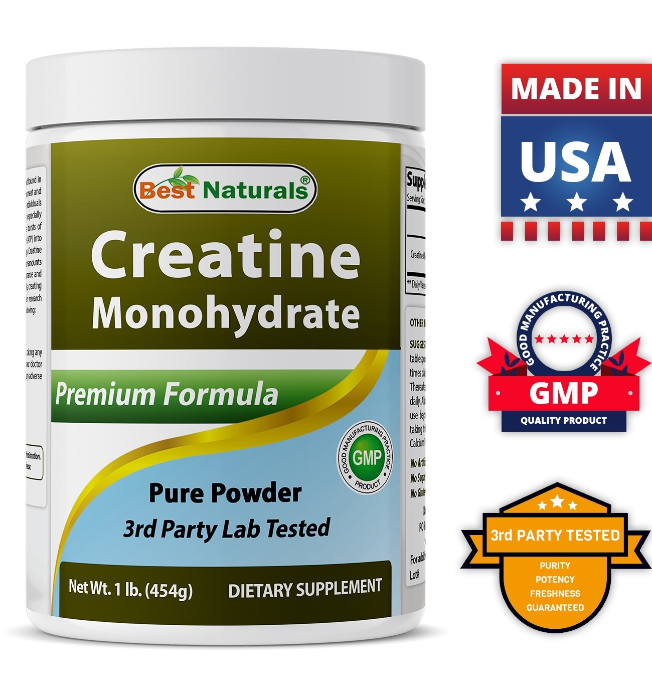 2 Pack Best Naturals Creatine Monohydrate 1 Lb Powder