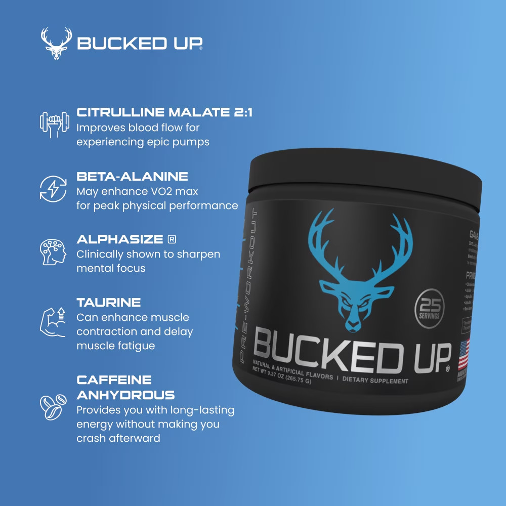 Pre-Workout Powder, Blue Raz, Vitamin B12 & 200Mg Caffeine, 25 Servings