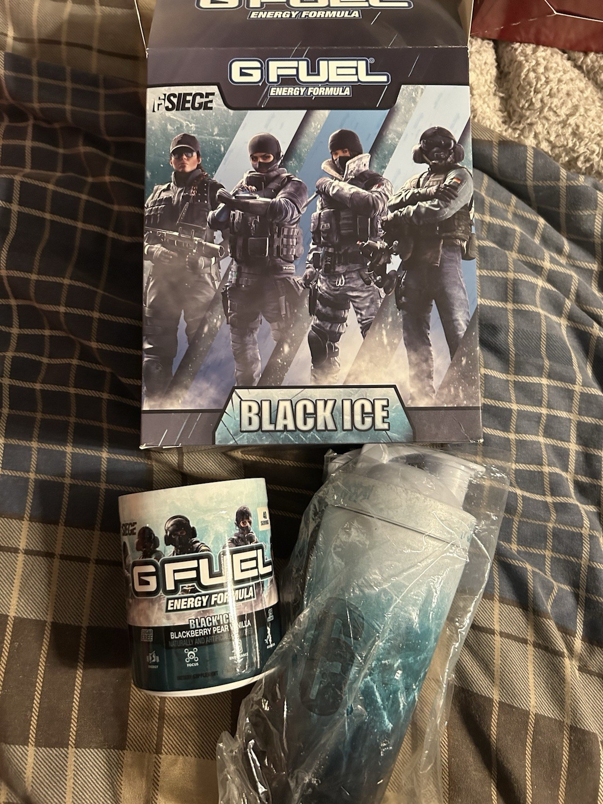 GFUEL Rainbow six Siege Collectors Box W/ Shaker And G FUEL Tub