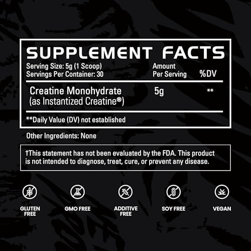 Creatine Monohydrate Powder 30 Servings Muscle Building Strength