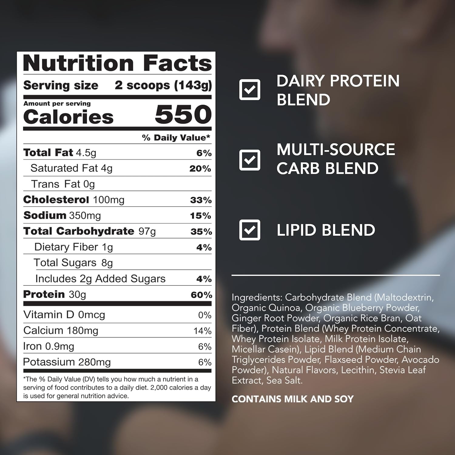 Clean Gainer Soft Serve Vanilla Protein Powder – 30g Protein & 550 Calories