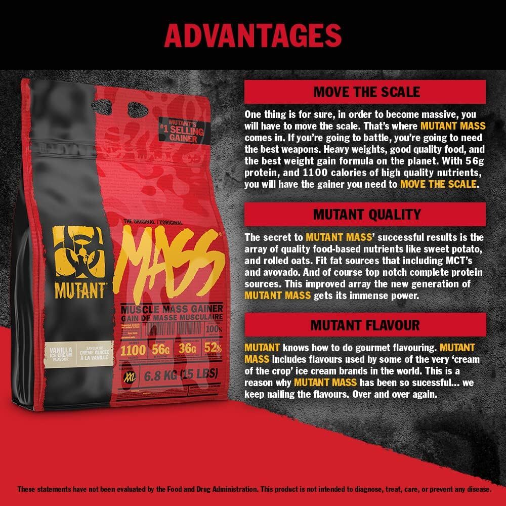 Mutant Mass Weight Gainer Protein Powder Build Muscle Size and Strength
