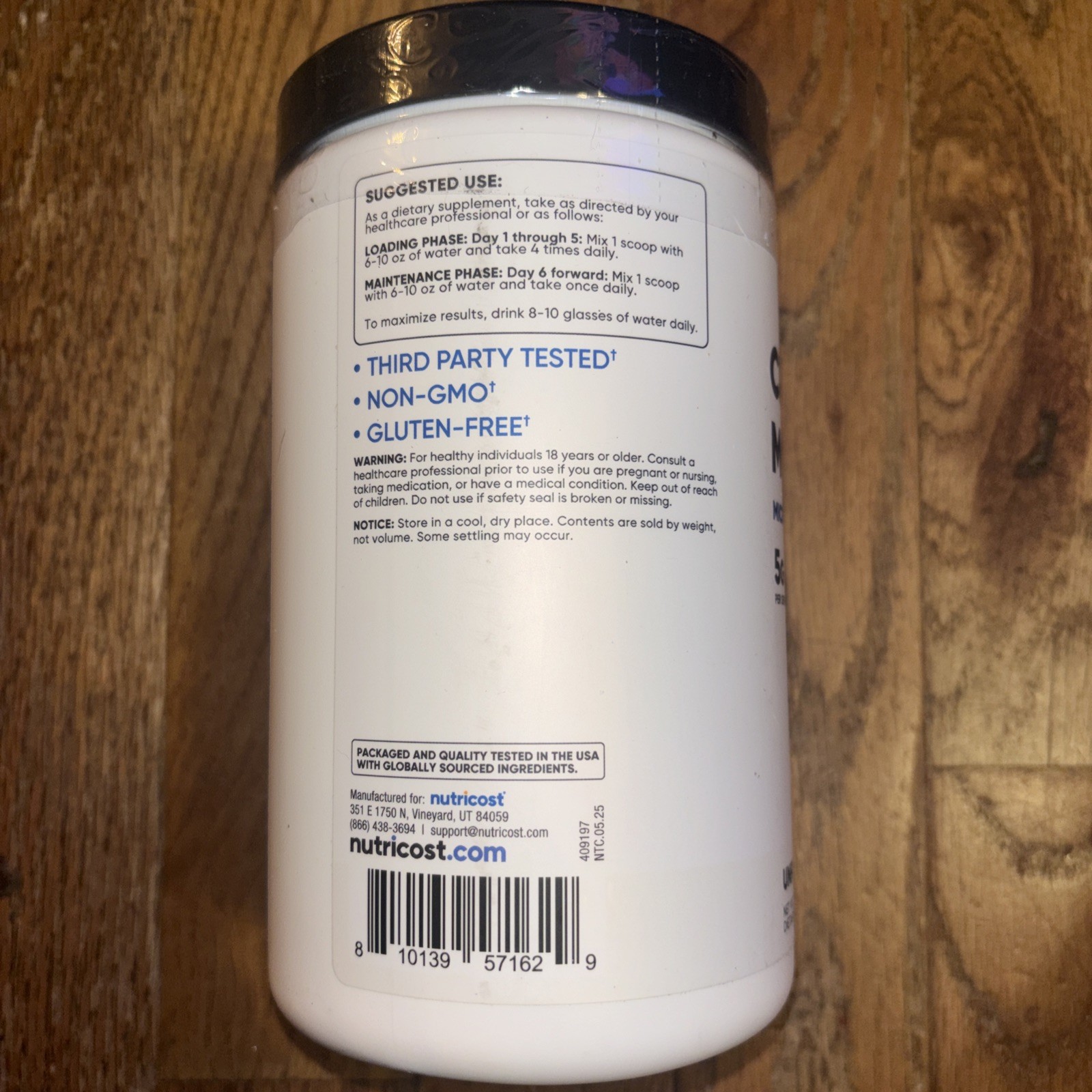 Nutricost Performance Creatine Monohydrate Unflavored Powder 17.9oz EXP:10/28