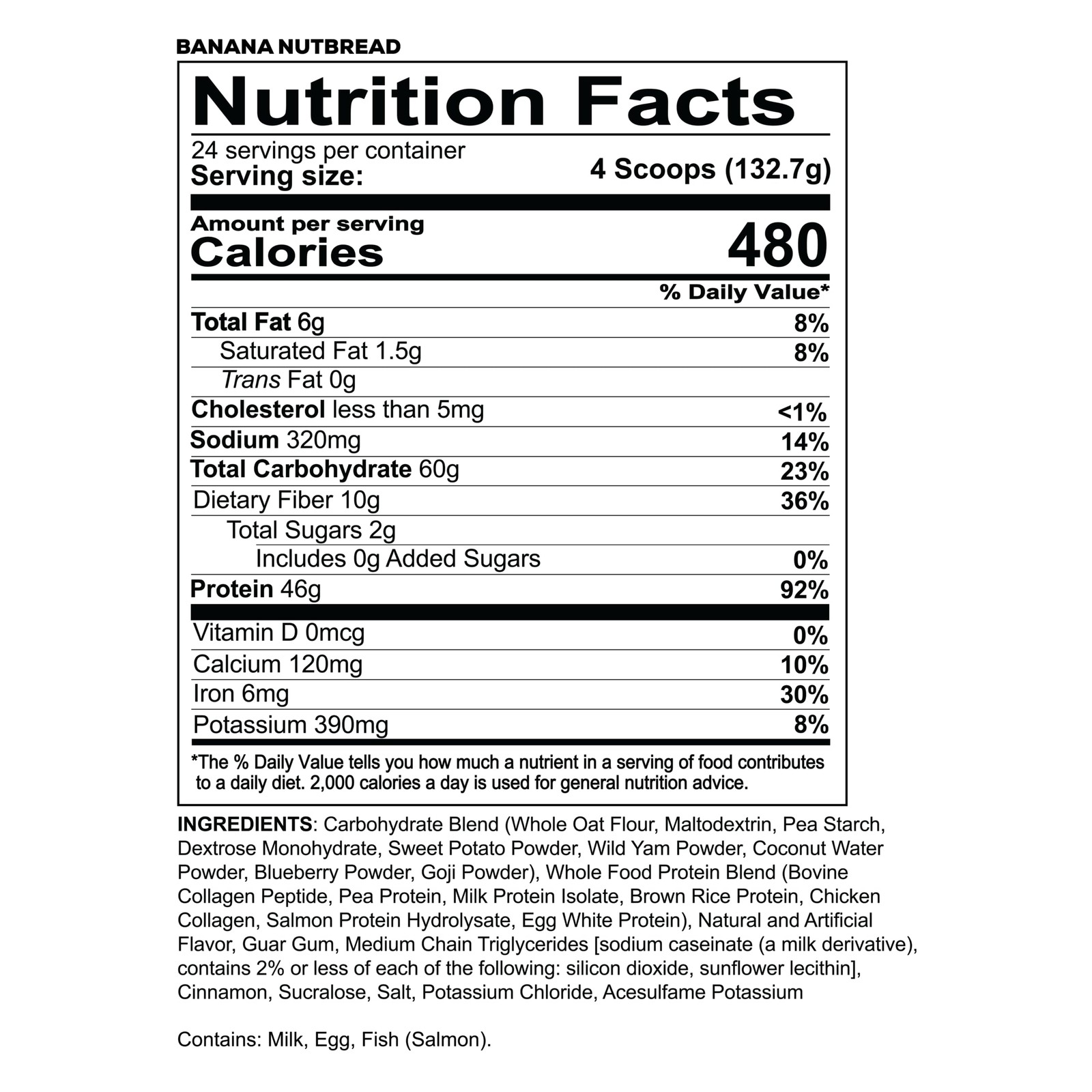 Whole Food Protein Powder, Banana Nut Bread – Meal Replacement Made with Animal