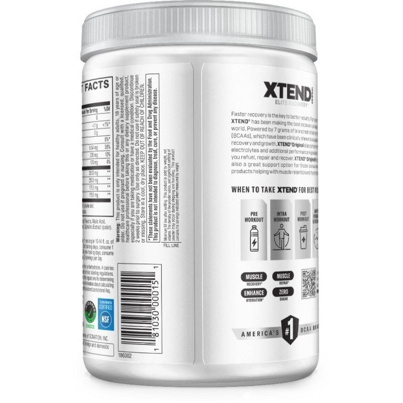 Xtend Elite Recovery Supplement Powder – Blue Raspberry Ice, 30 Servings