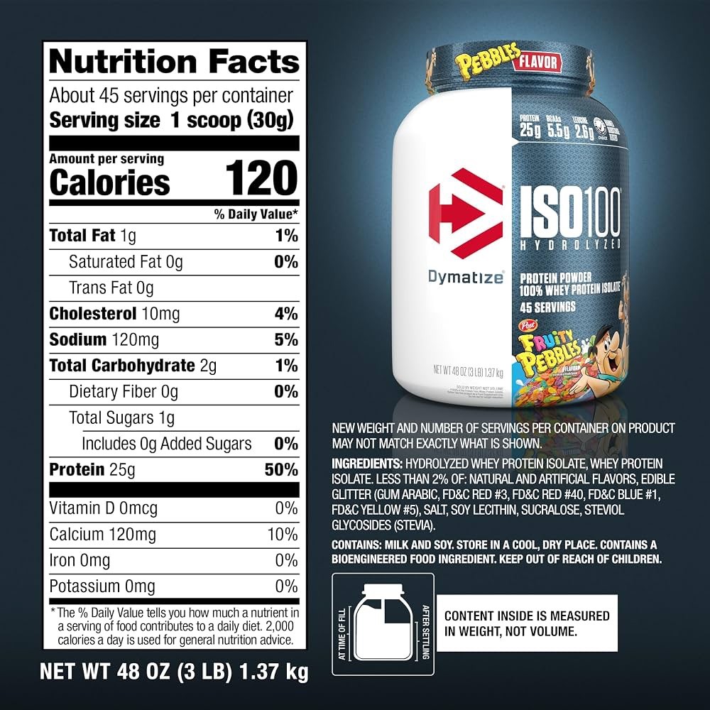 ISO100® Hydrolyzed, Whey Protein Isolate, Fruity Pebbles™, 45 serving 10/26