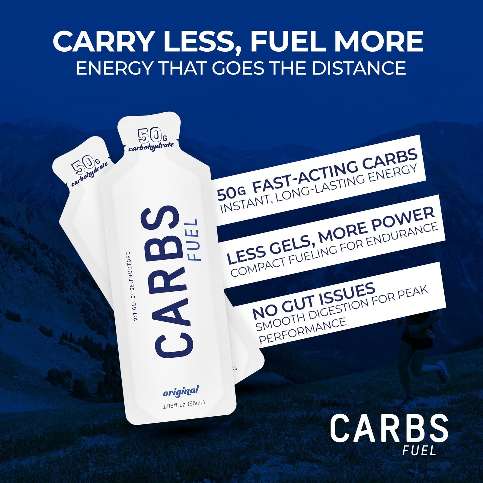 Original 50g Energy Gel – 50g Carbs Per Gel – No Preservatives, No Gelling Ag…