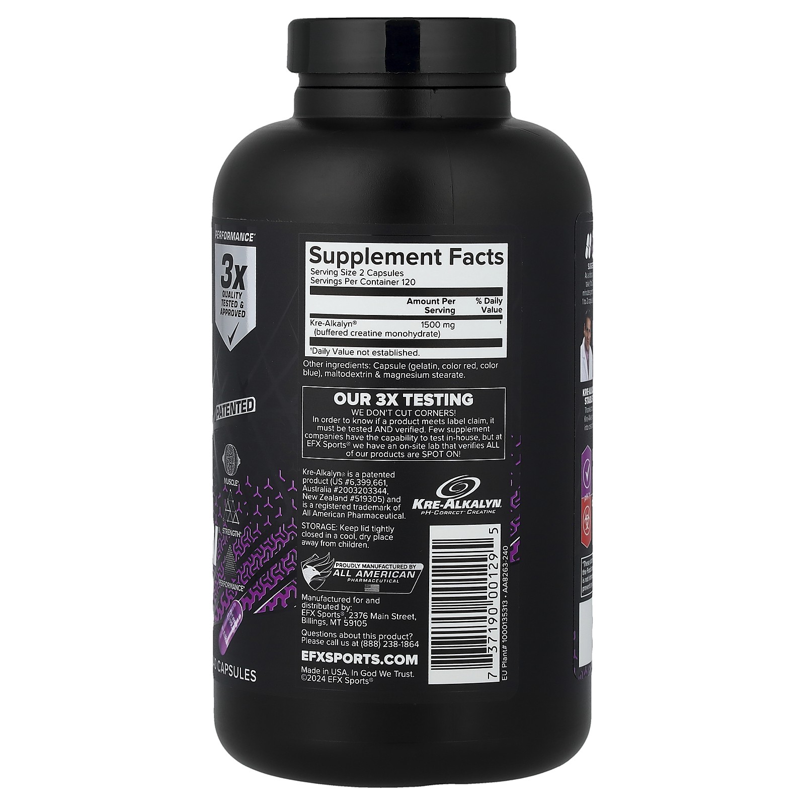 EFX Sports Kre-Alkalyn EFX 240 Capsules Informed Sport