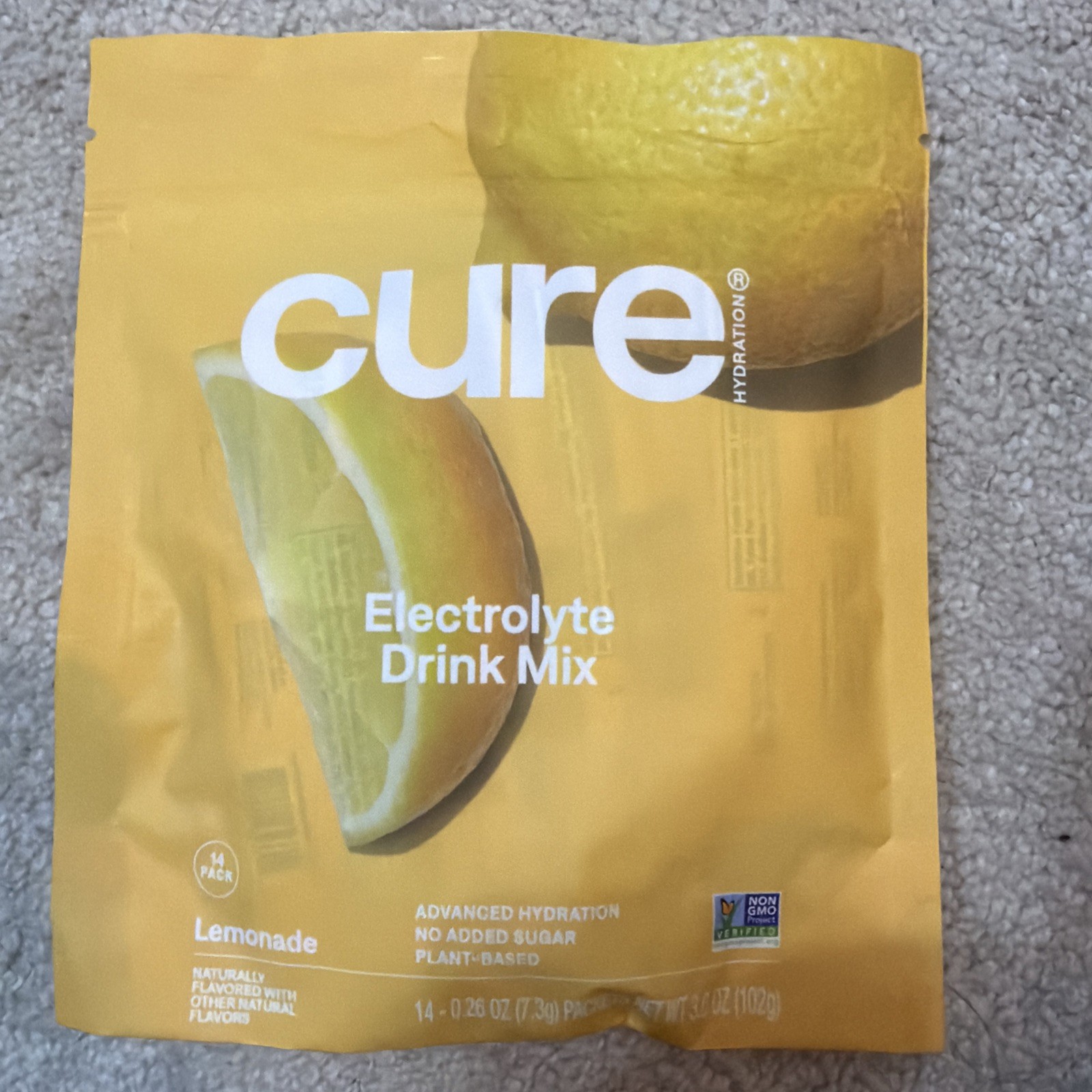 Cure Hydration Electrolyte Drink Mix Lemonade Flavor 14ct NEW SEALED (102g)