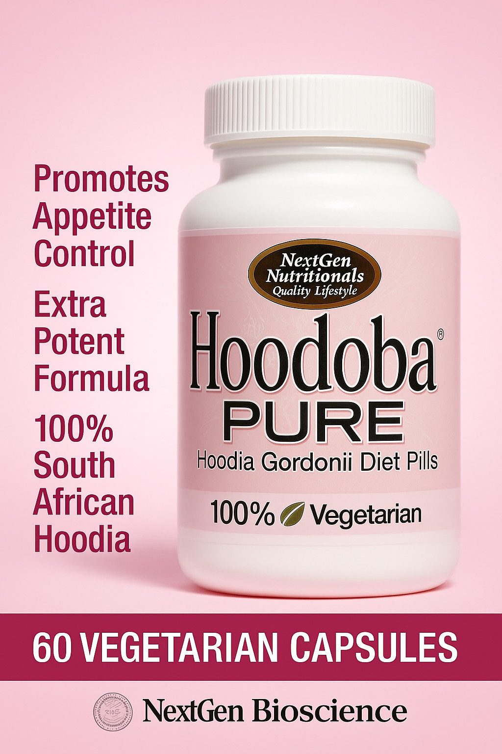 Hoodoba® Pure 750MG hoodia gordonii 3 bottles