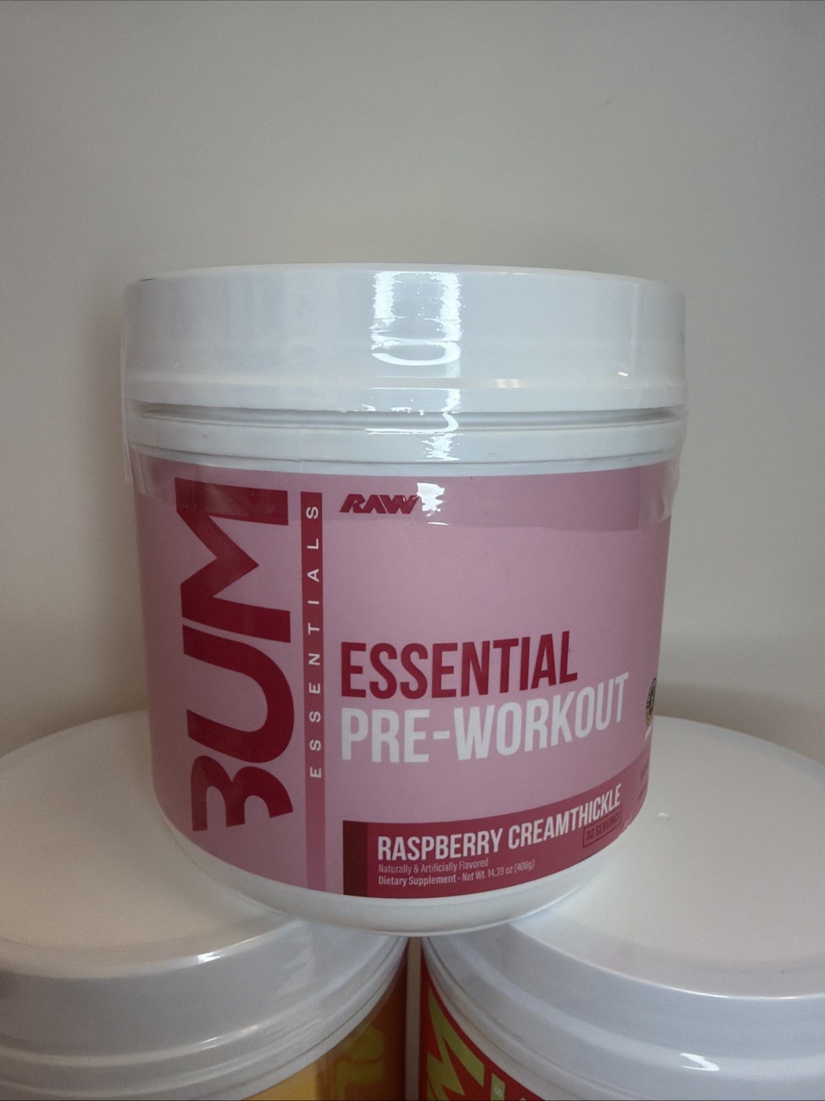 Raw Nutrition BUM Essential Pre-Workout – BUNDLE SET OF 3 – 20 Servings Each NEW