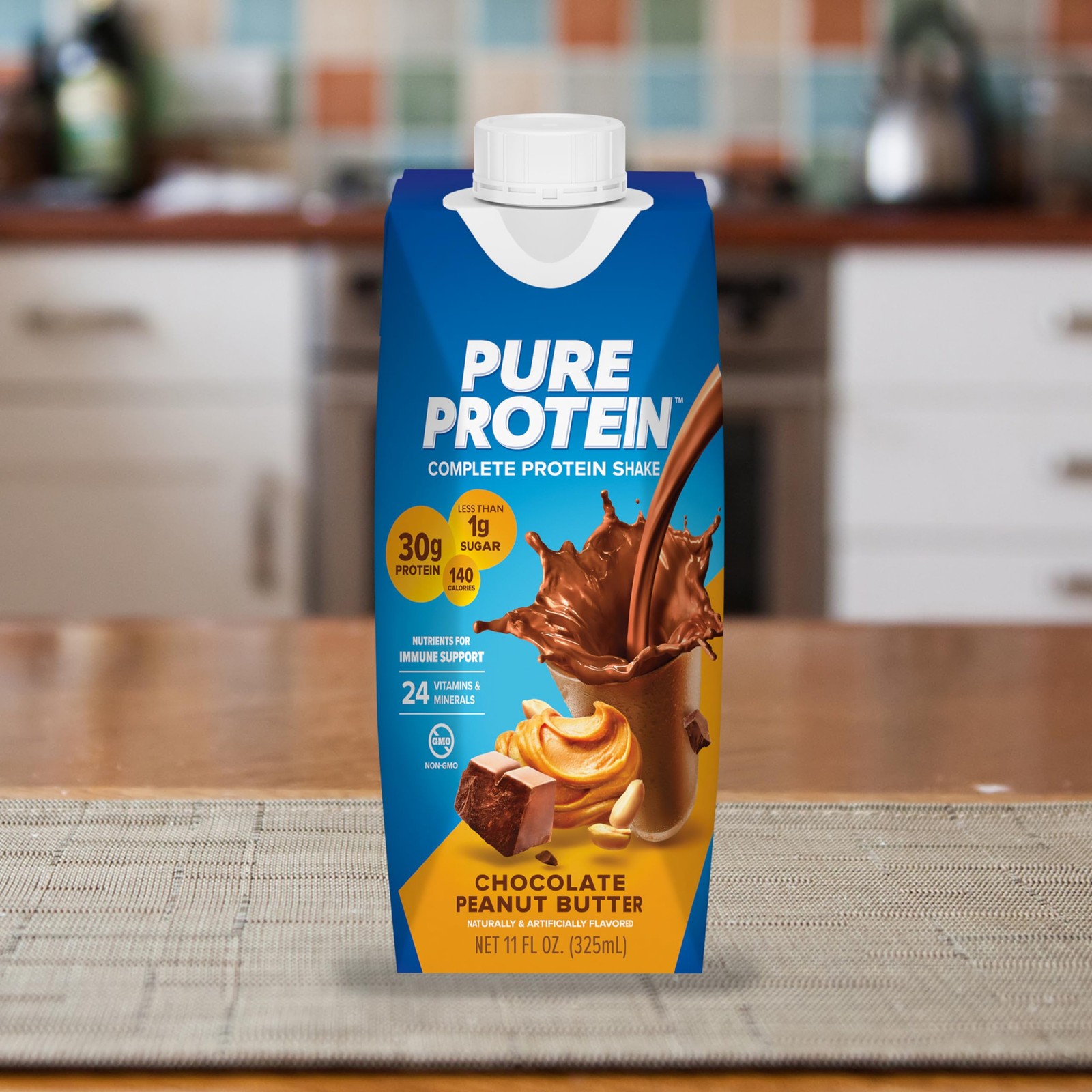 Pure Protein Chocolate Peanut Butter Keto-Friendly, Ready-to-Drink with Vitamins