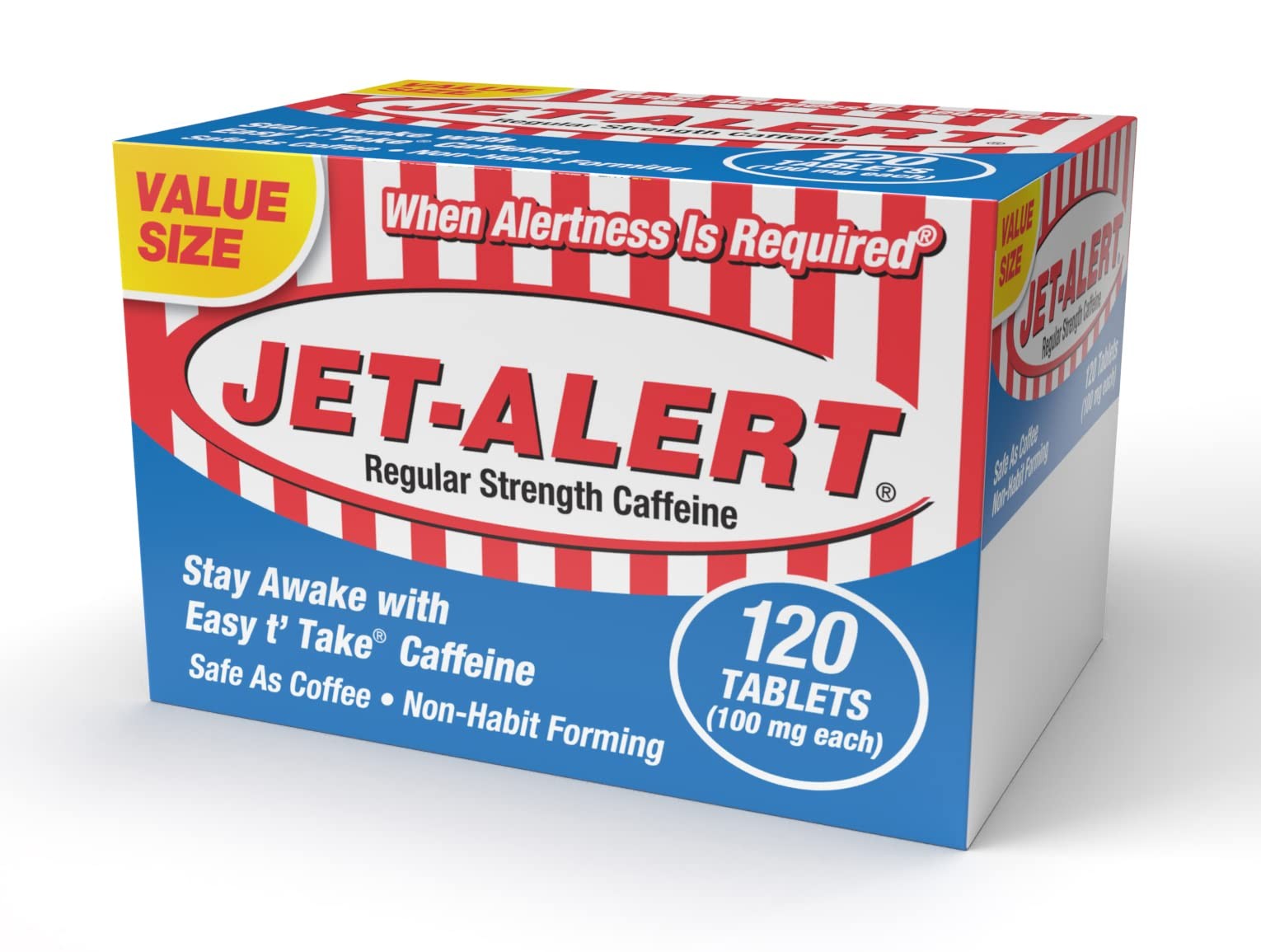 Jet-Alert 100 MG Each Caffeine Tab 120 Count 120 (Pack of 1)