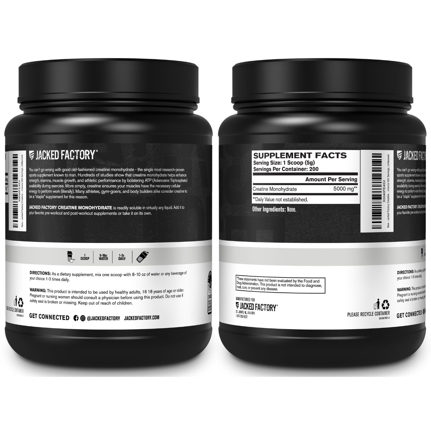 Micronized Creatine Monohydrate Powder 1000g – Vegan, 5g Daily, 200 Servings