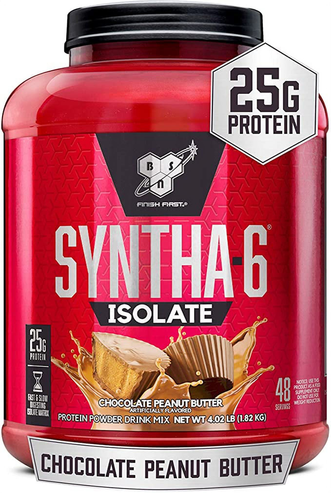 BSN SYNTHA-6 Isolate Protein Powder, Chocolate Peanut Butter, 48 Servings