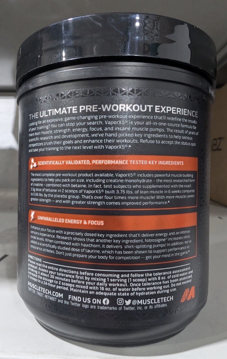 MuscleTech Vapor X5 Blue Razz Freeze Pre Workout Powder *EXP 07/2027
